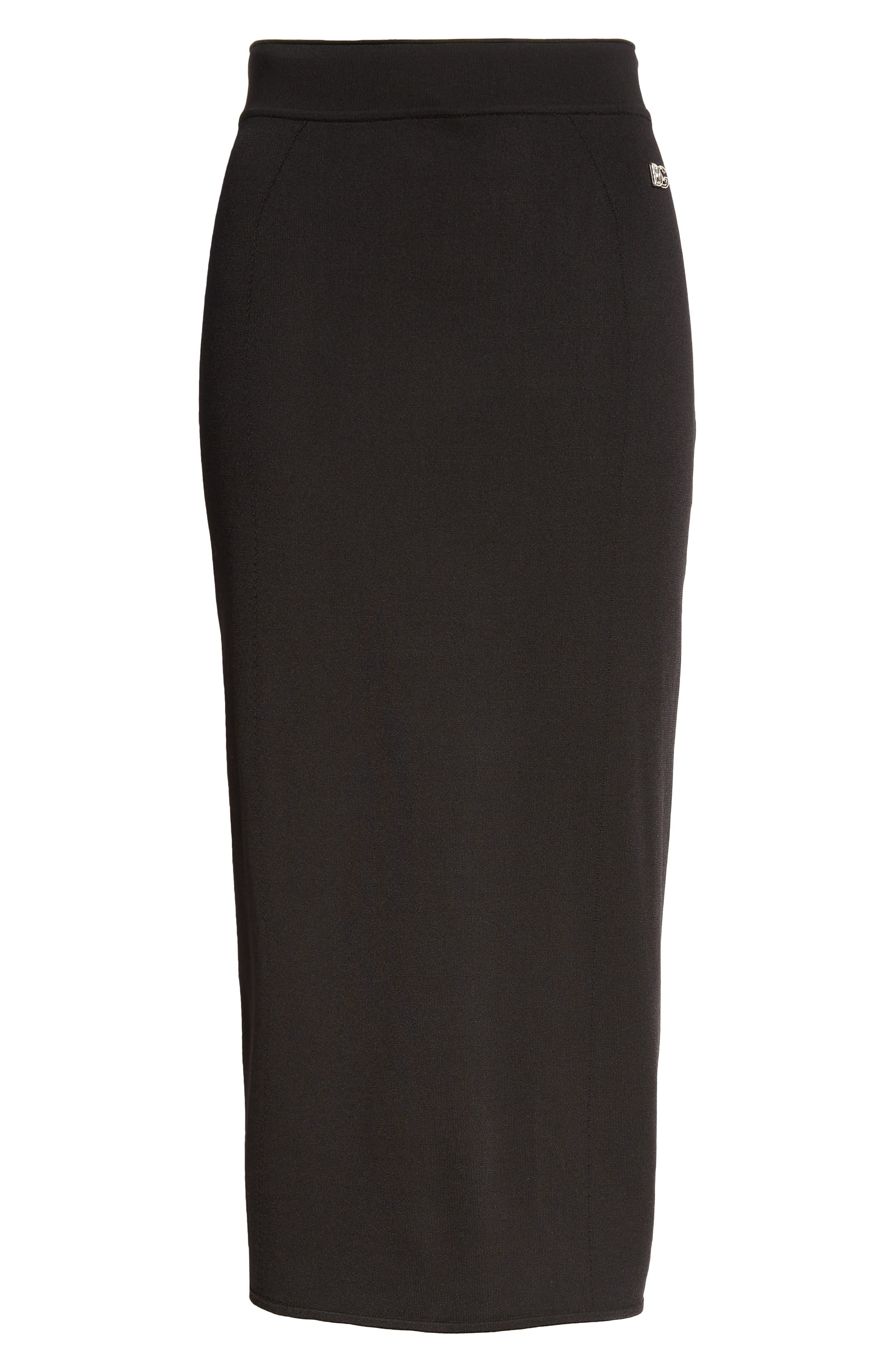 Dolce&Gabbana DG Logo Knit Pencil Skirt in N0000 Nero at Nordstrom - 6
