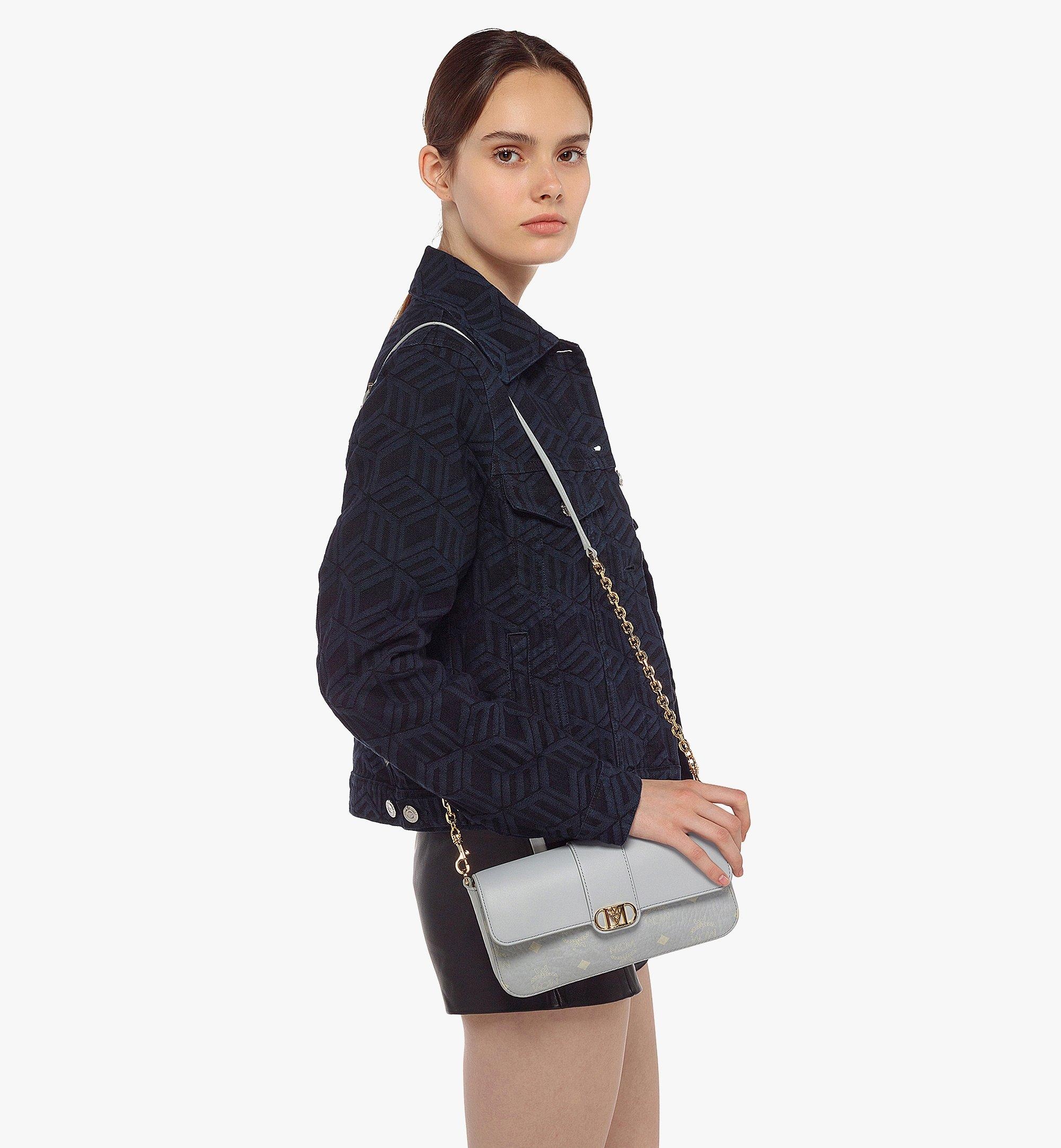 Small Tracy Shoulder Bag in Linen Leather Mix Black