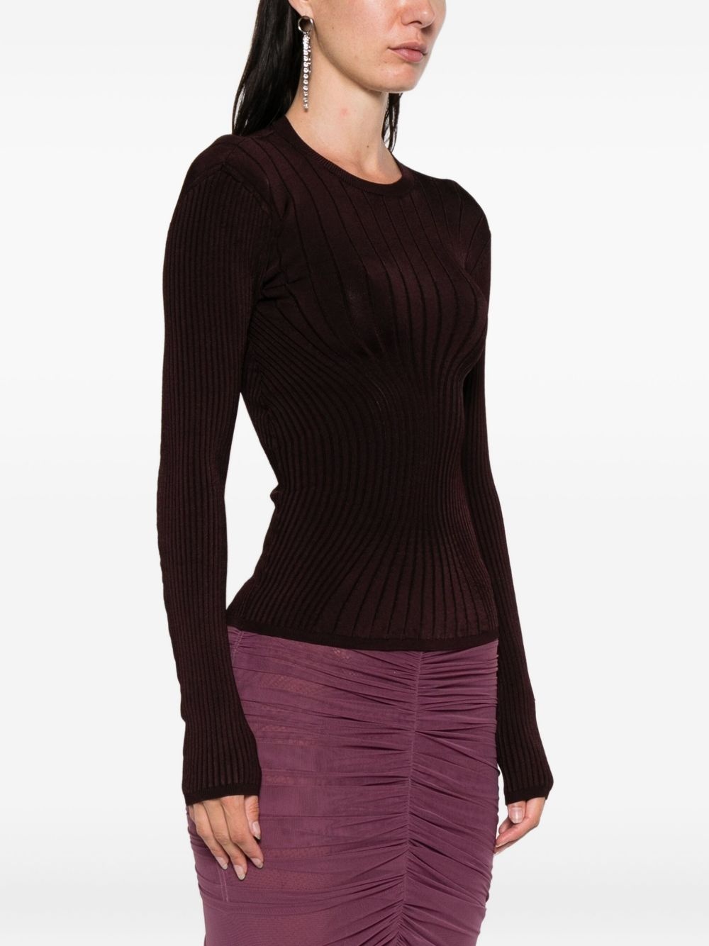 ribbed long-sleeve top - 3