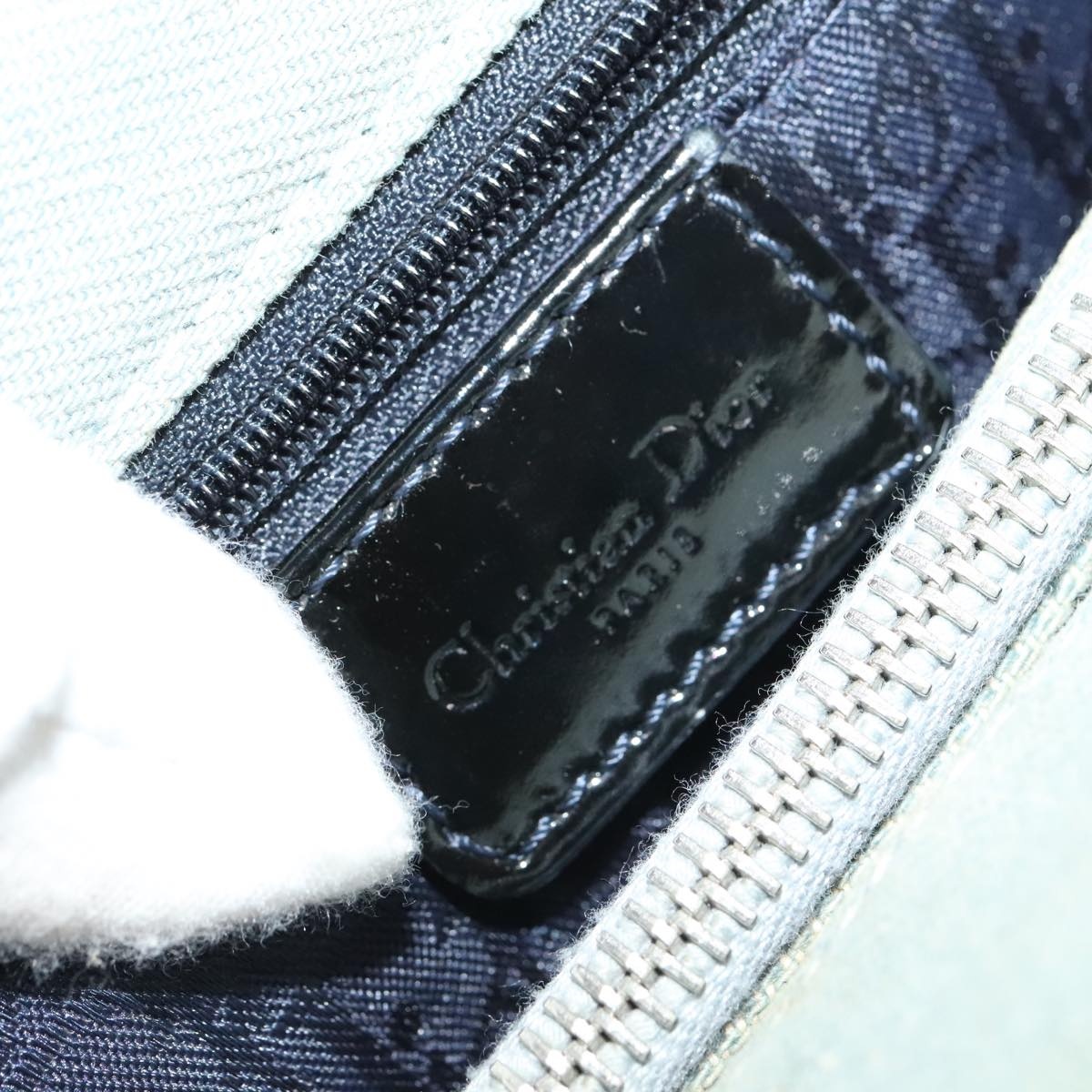 DIOR Canage Hand Bag Denim Blue Silver - 15