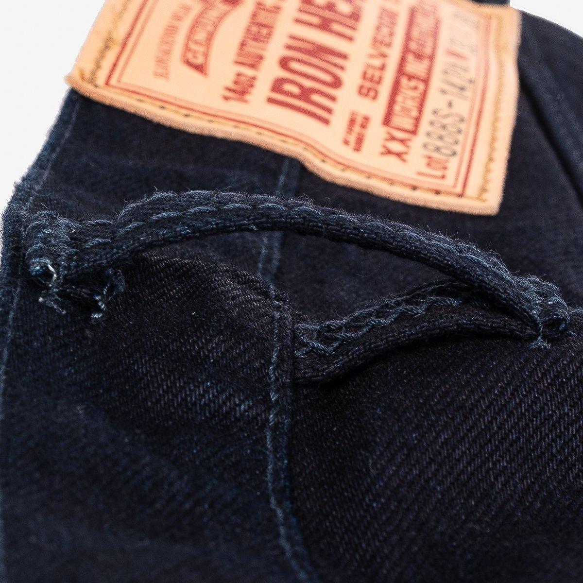 IH-888S-142ib 14oz Selvedge Denim Medium/High Rise Tapered Cut  Jeans - Indigo/Black - 14