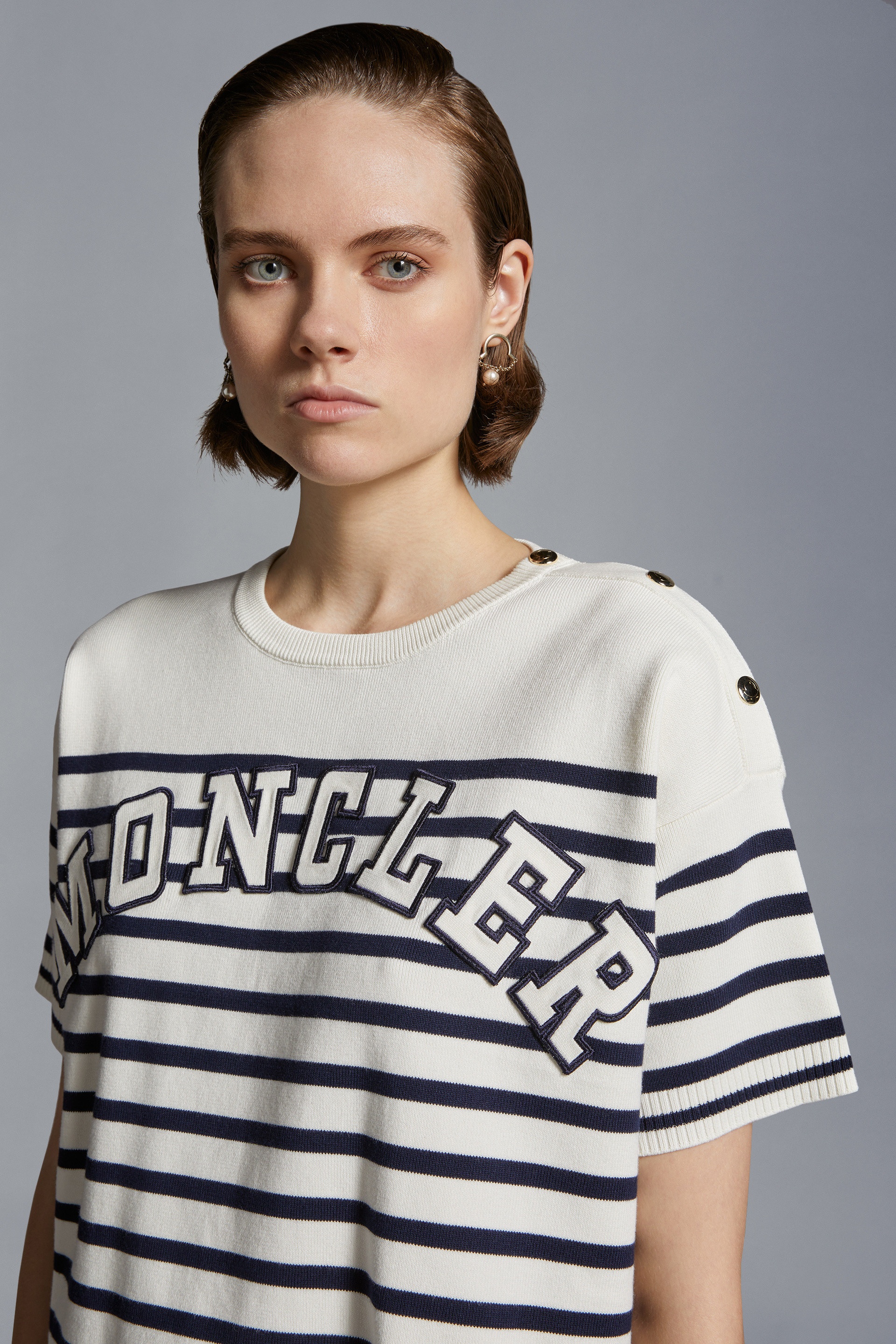 Moncler Striped Logo T-Shirt | REVERSIBLE