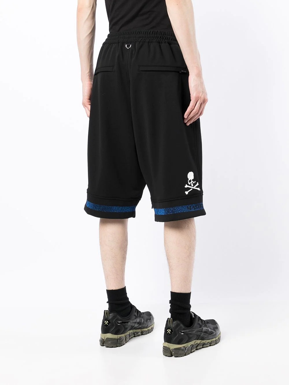 skull-logo track shorts - 4