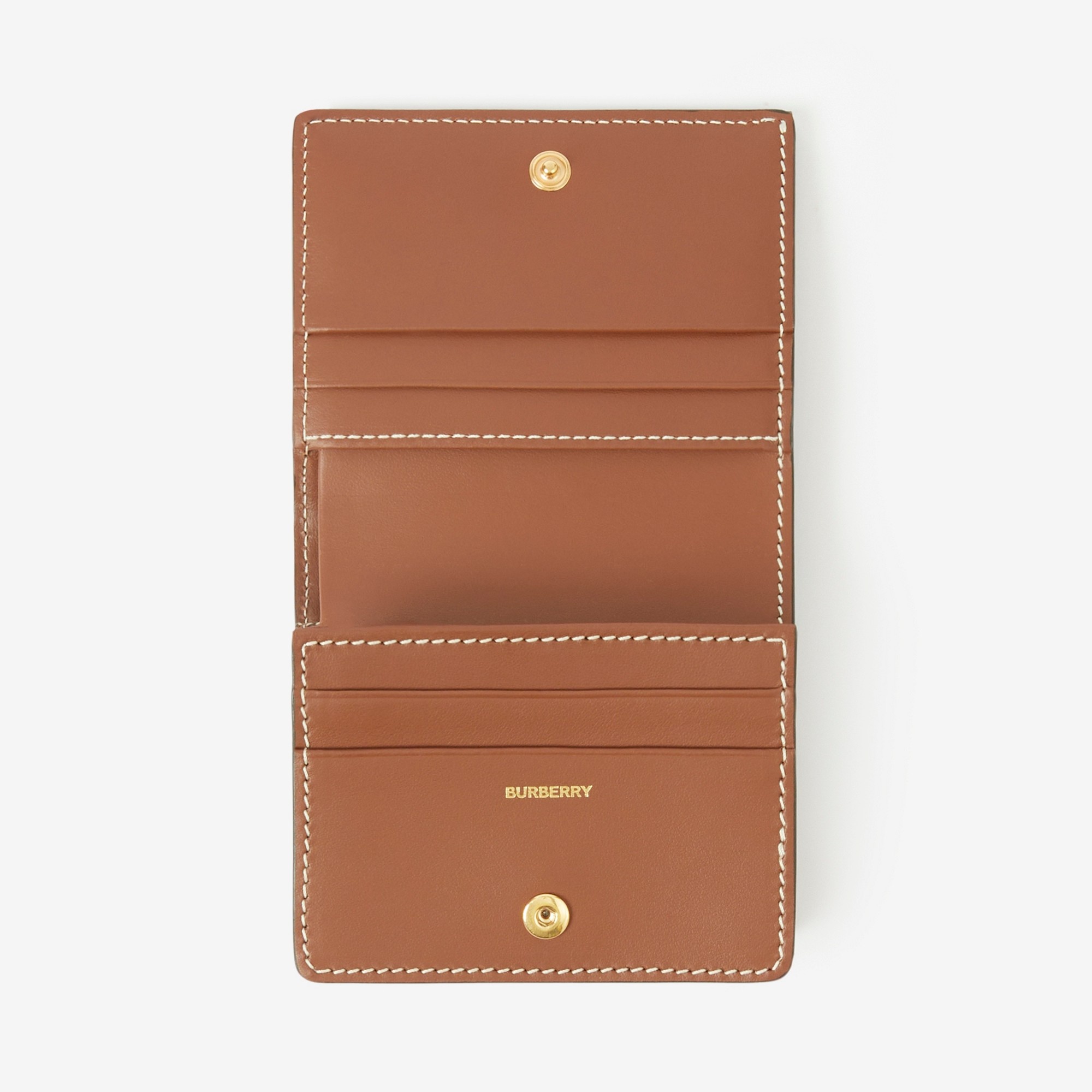 Vintage Check and Leather Small Folding Wallet - 4
