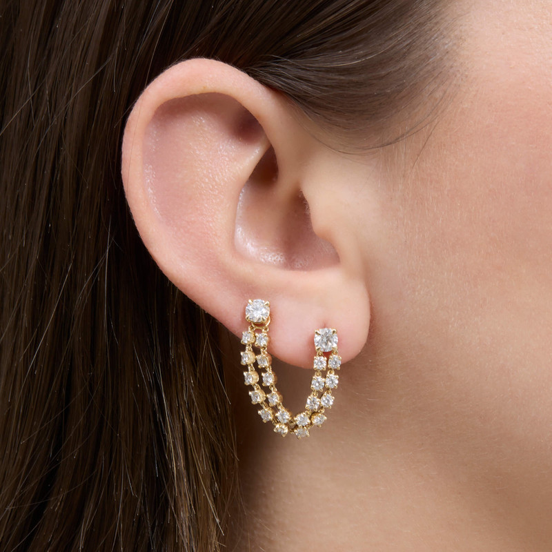 STONE AND STRAND LAB-Created Diamond Double Connector Earring outlook