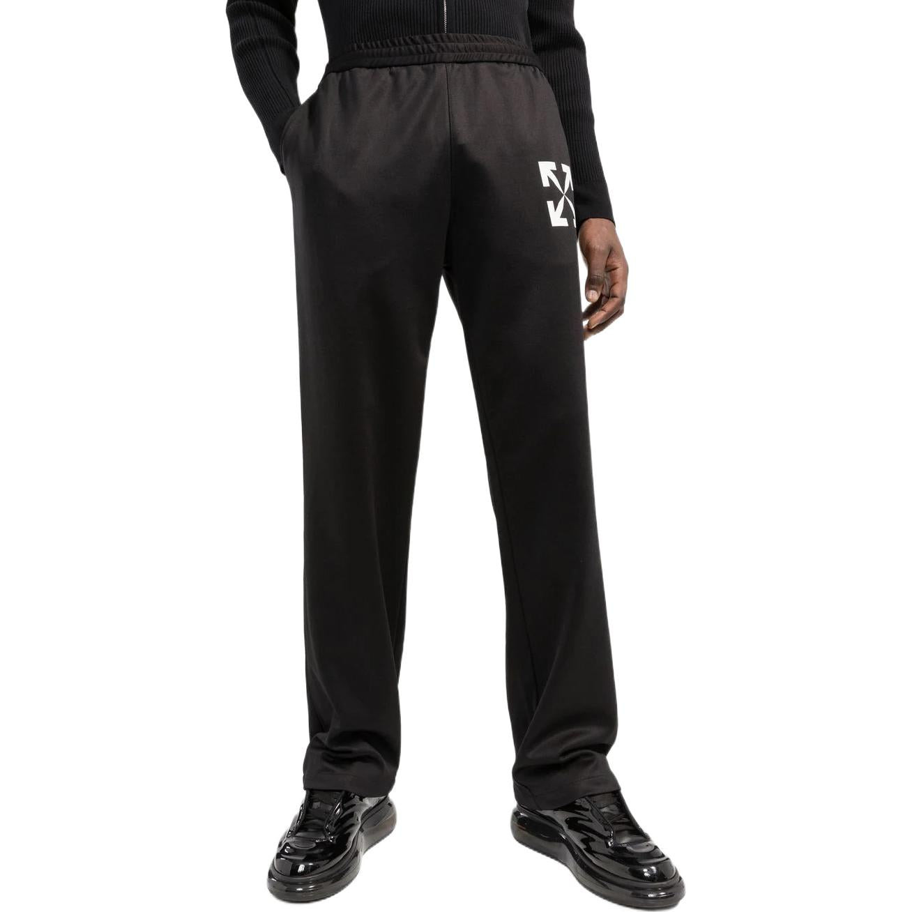 Men's Off-White FW22 Casual Arrow Pattern Sports Pants/Trousers/Joggers Black OMCJ018C99FAB0021001 - 4