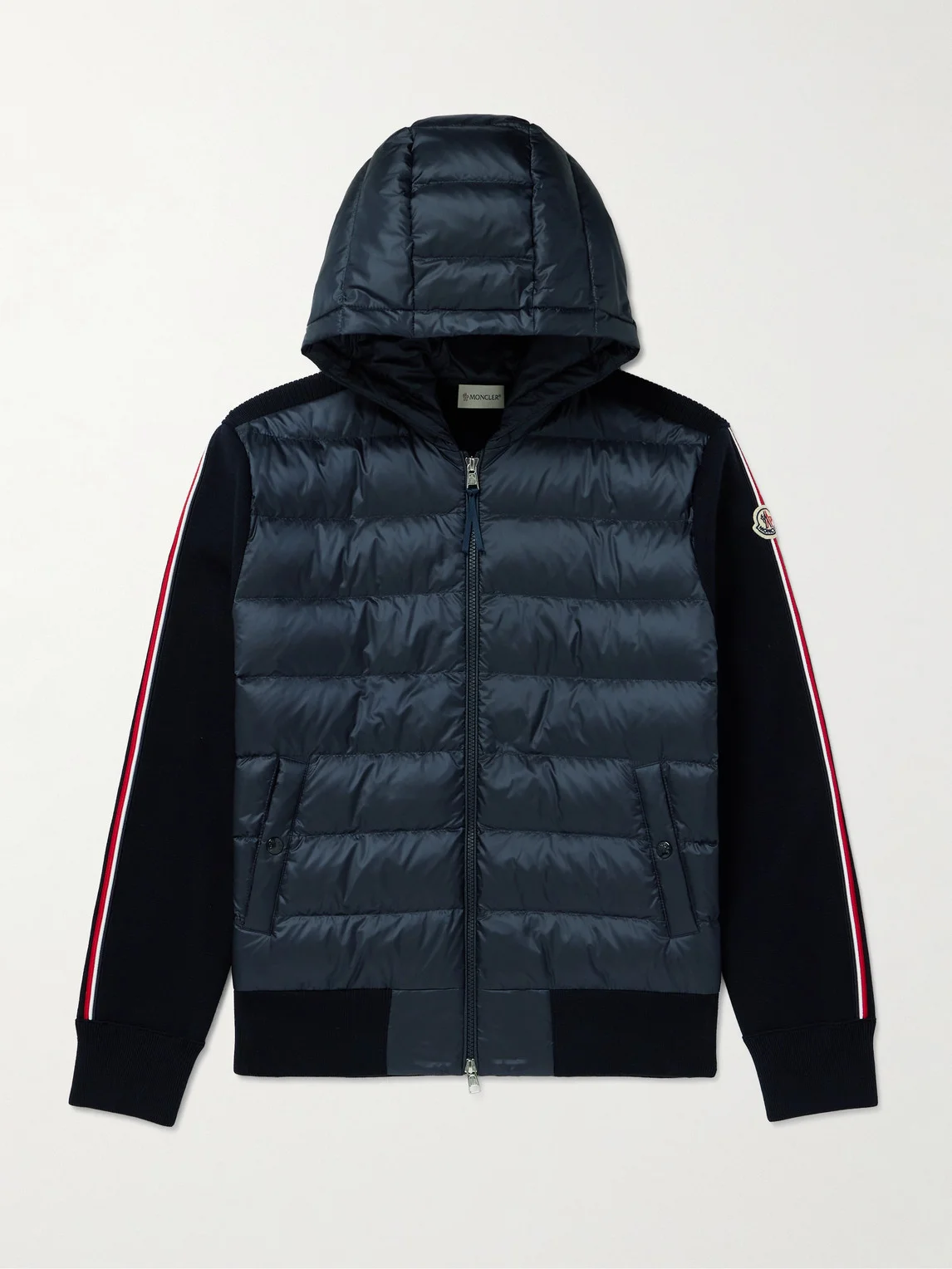 Logo-Appliquéd Virgin Wool and Quilted Shell Down Cardigan - 1