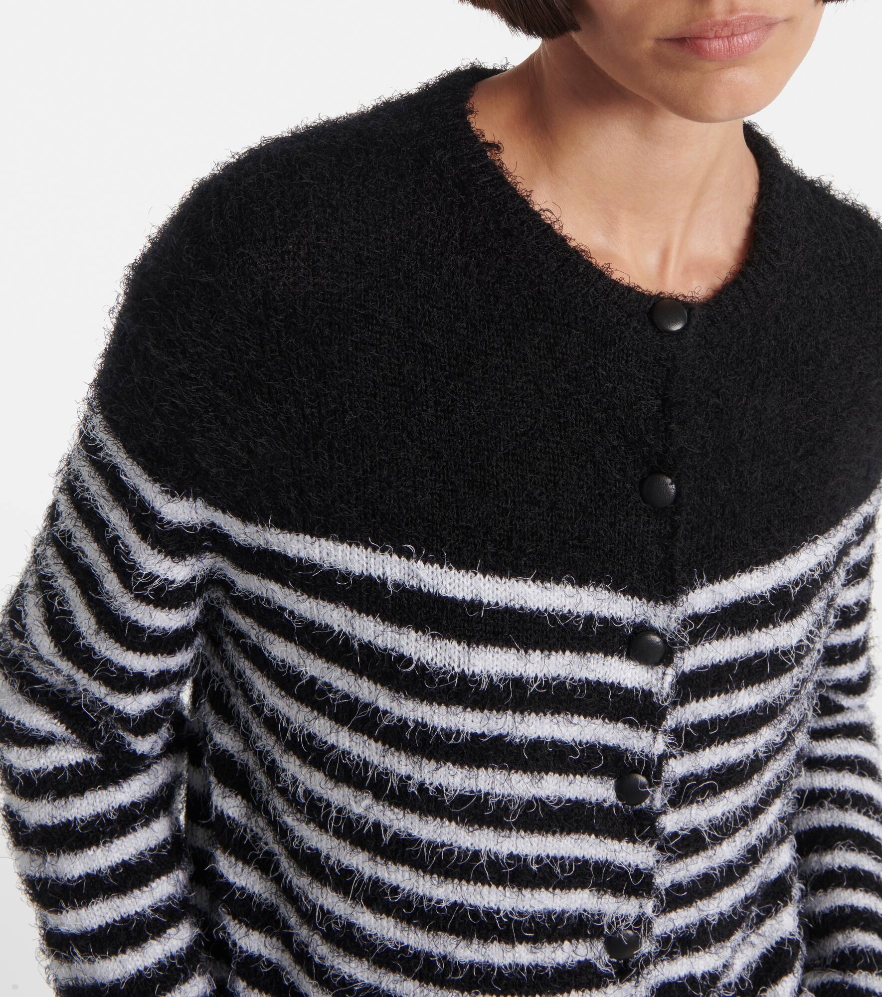 Jules striped silk and cashmere cardigan - 4