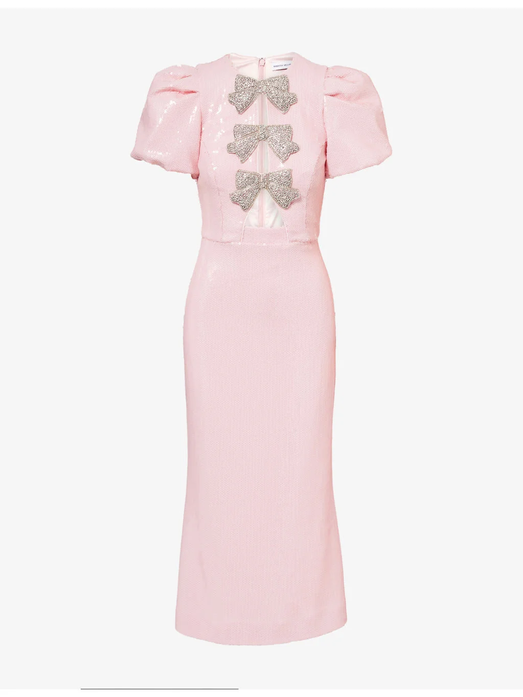 Lydia Diamante-Bow Sequin-Embellished Midi Dress - 1