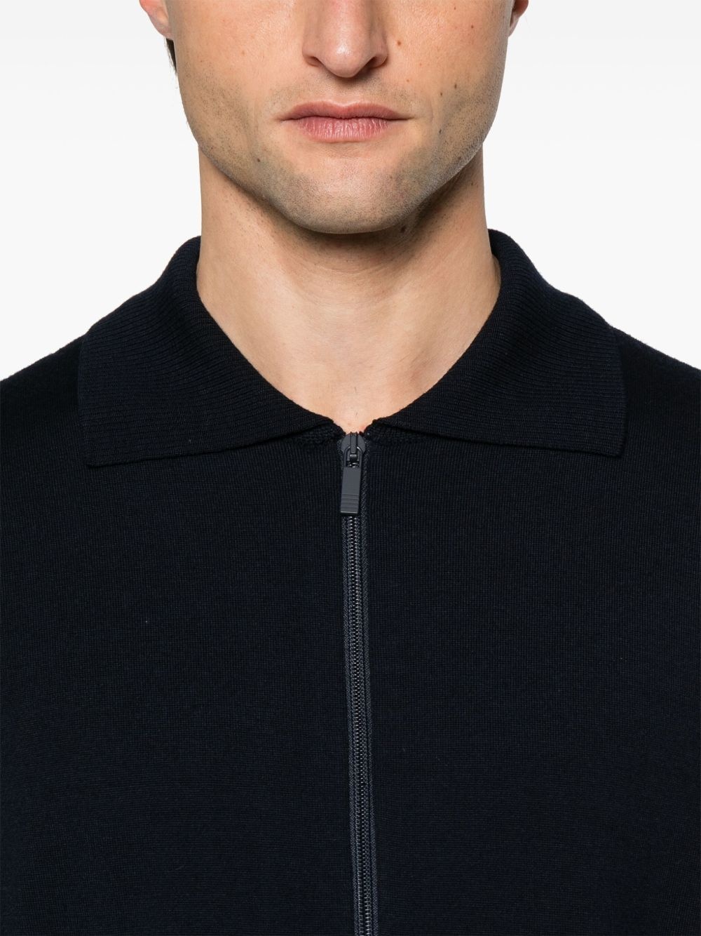 4-Bar stripe zipped cardigan - 5