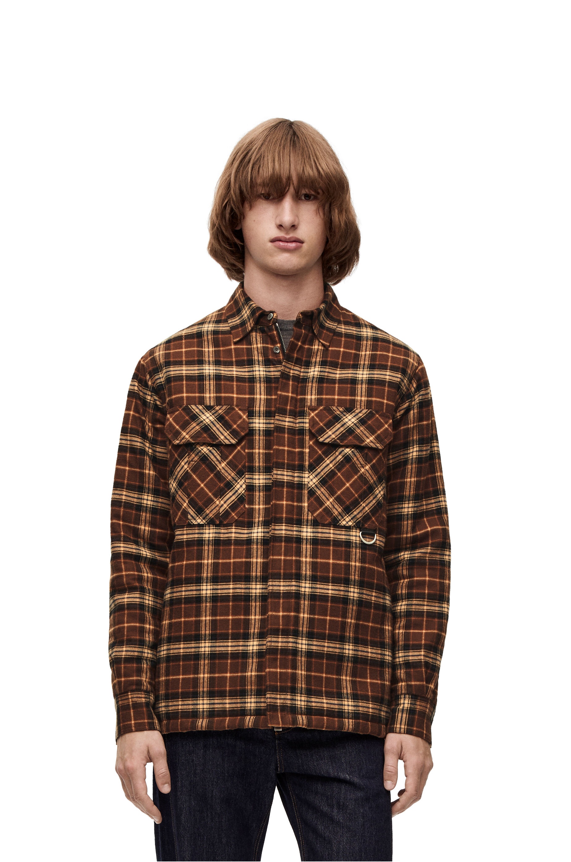 Puffer check overshirt in cotton - 3