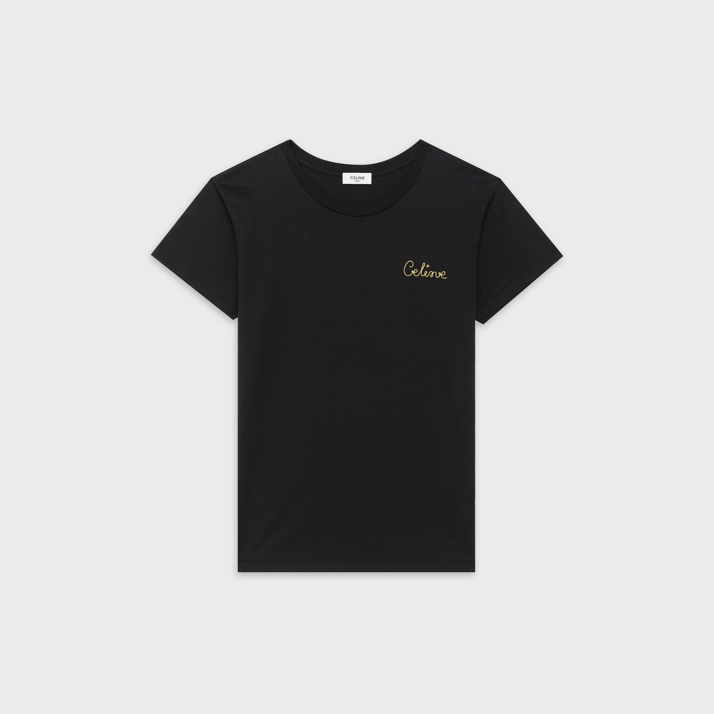 CELINE EMBROIDERED T-SHIRT IN COTTON - 1