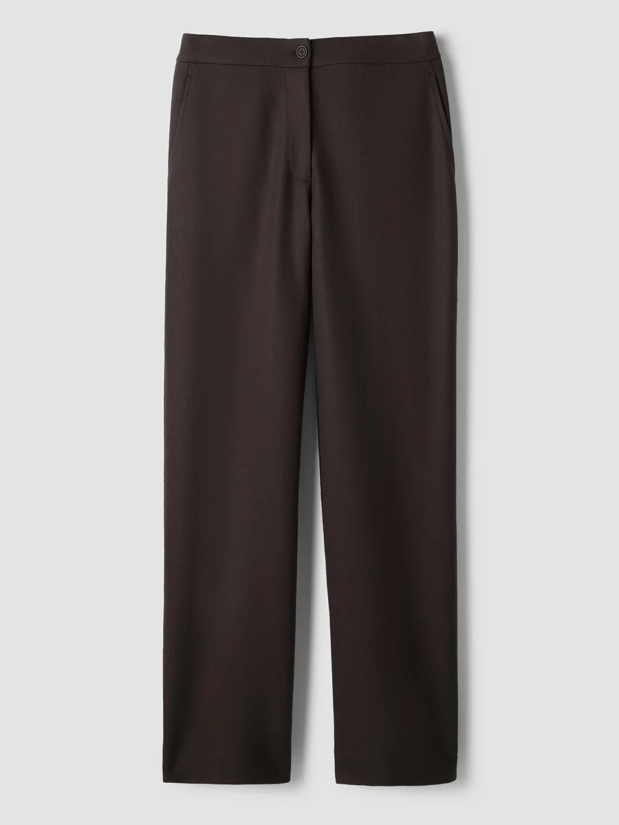 Felted Wool Jersey Full-Length Straight Trouser in Regenerative Wool - 1