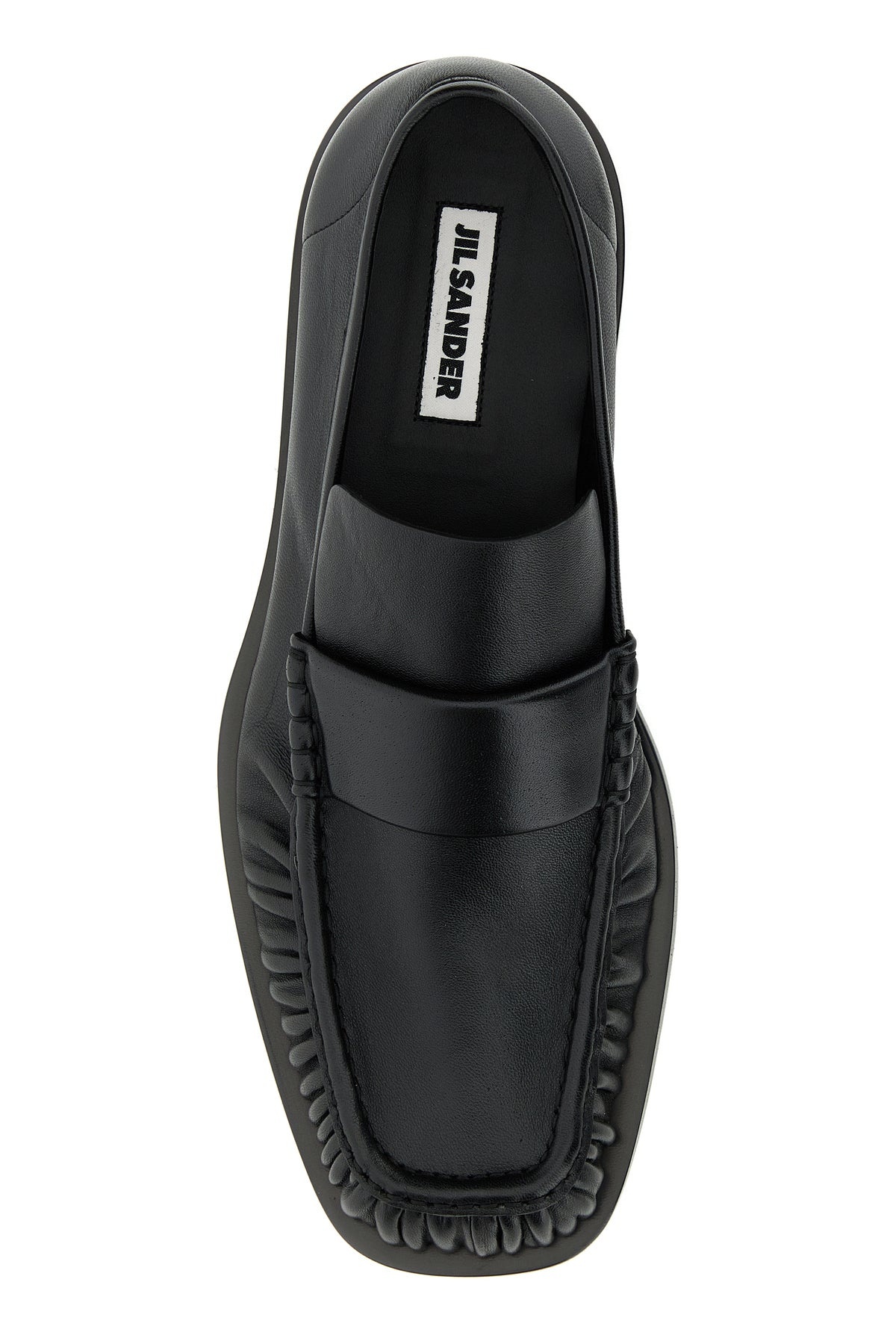 Black leather loafers - 4
