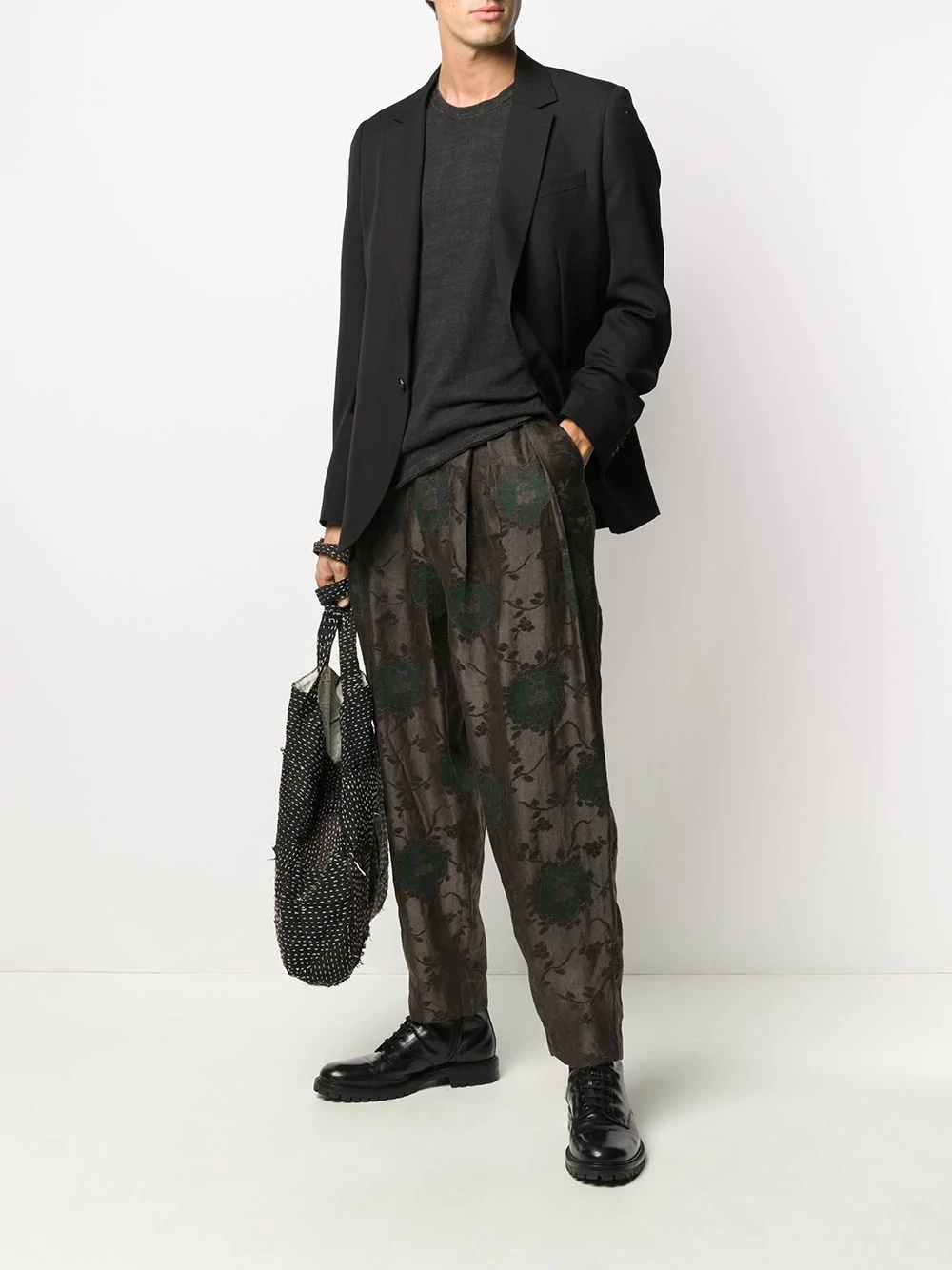 dropped crotch tapered trousers - 2