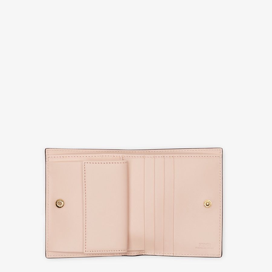 Pink leather compact wallet - 3