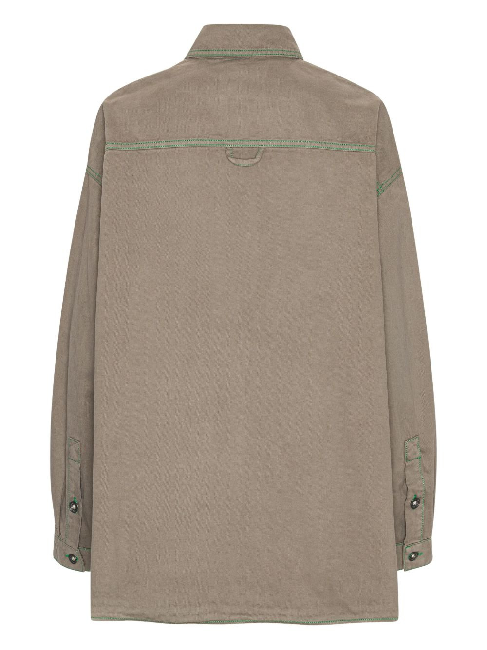 double-pocket contrast-stitching shirt - 2
