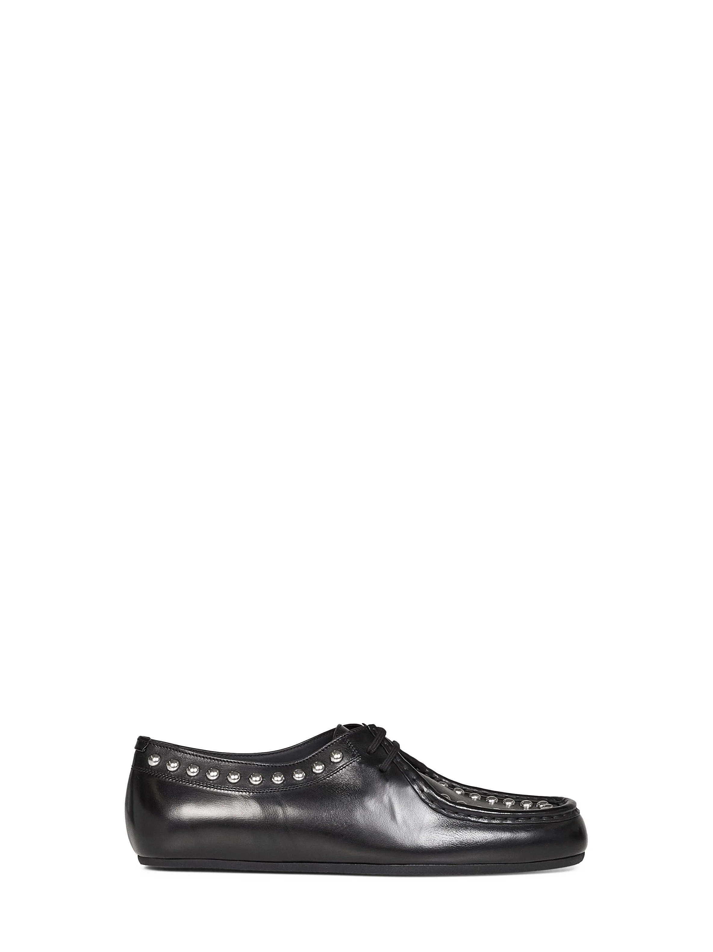 Black leather loafers with studs - 1