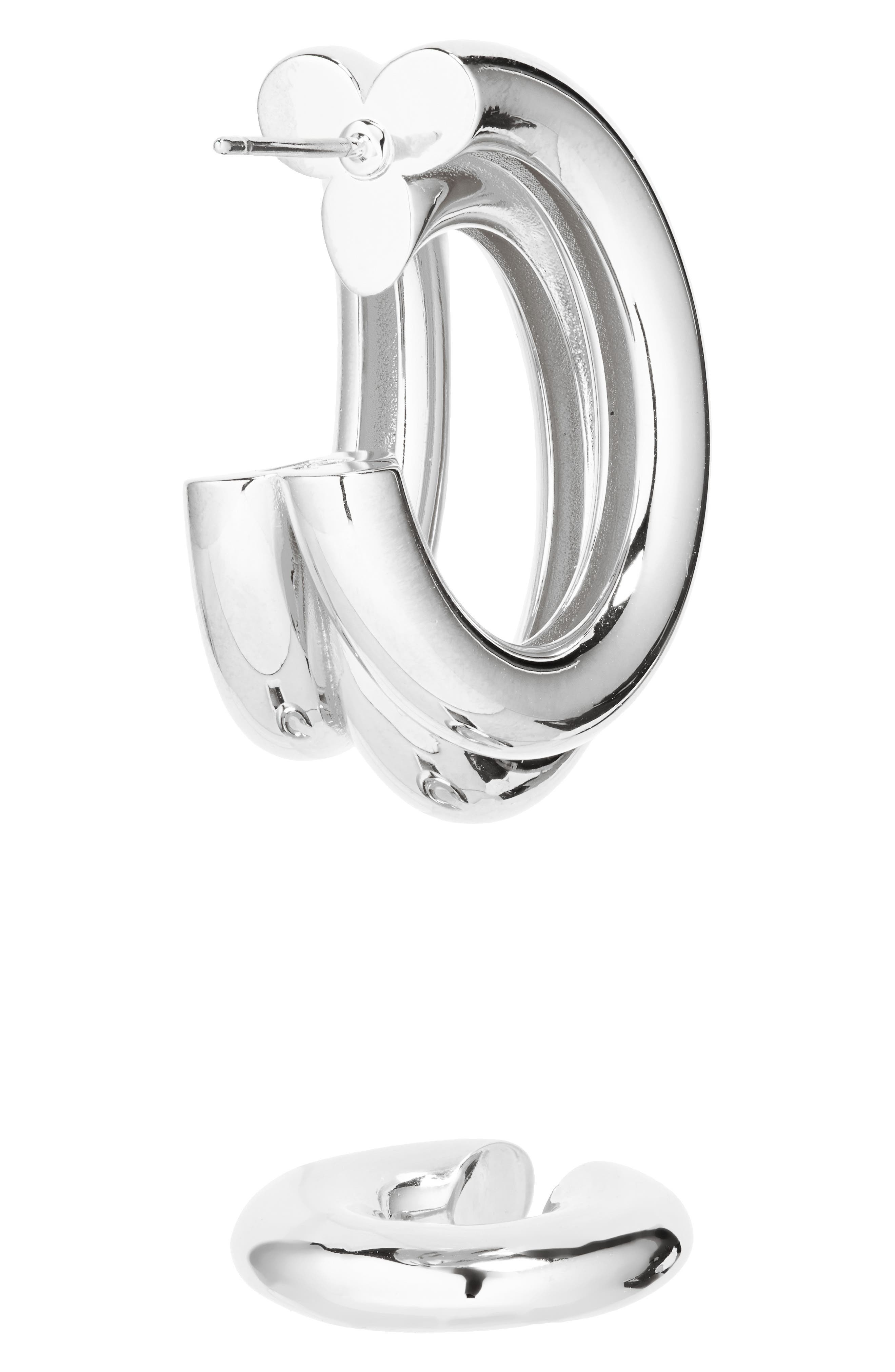 Rabanne Triple Loop Hoop Earrings & Ear Cuff Set in Silver at Nordstrom - 4