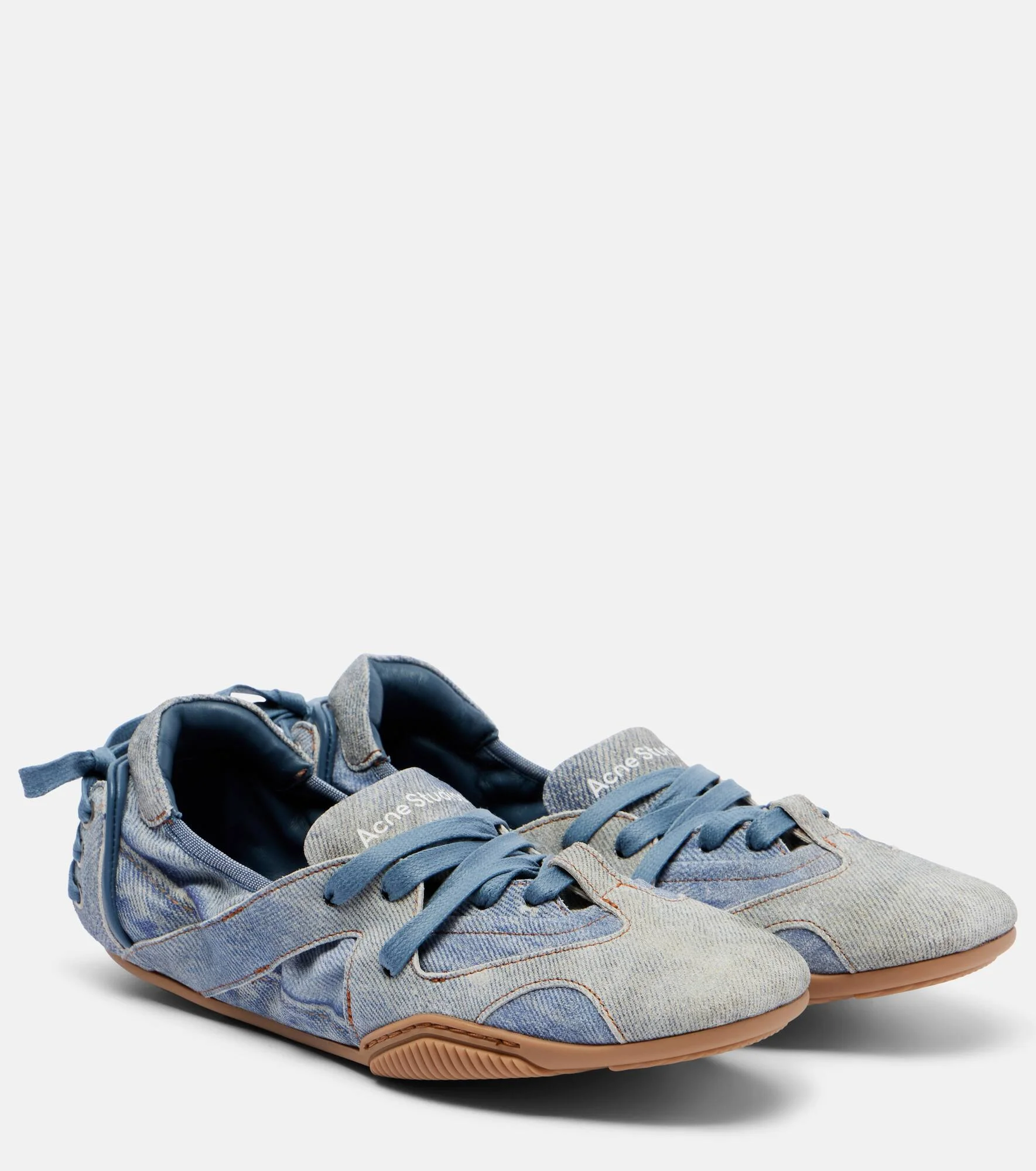 Trompe l'œil leather flats - 1