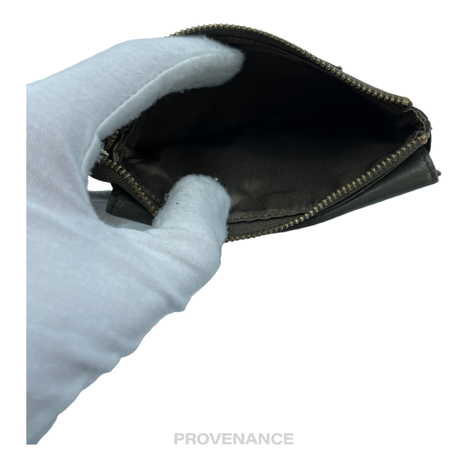 PROVENANCE - Balmain Cles Zip Pouch Wallet - Olive Leather - 8