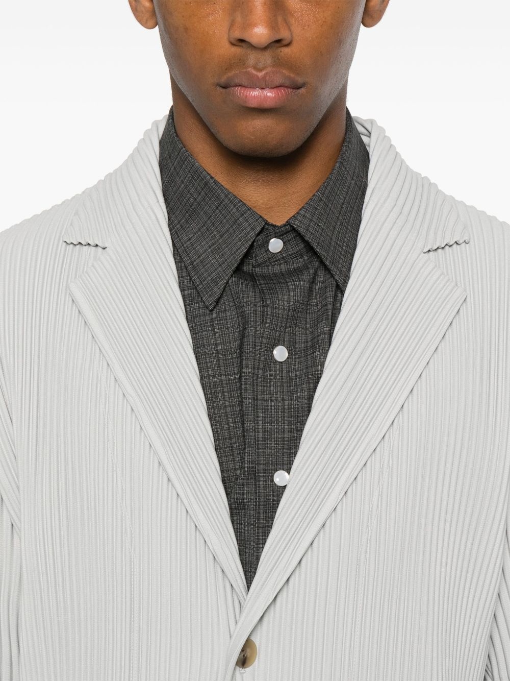 plissé-effect blazer - 5