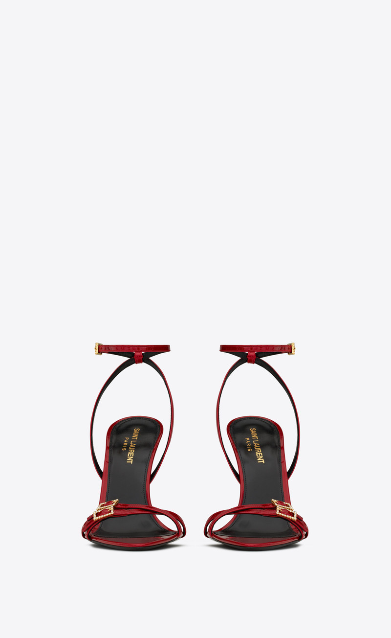 SAINT LAURENT lila sandals in patent leather outlook