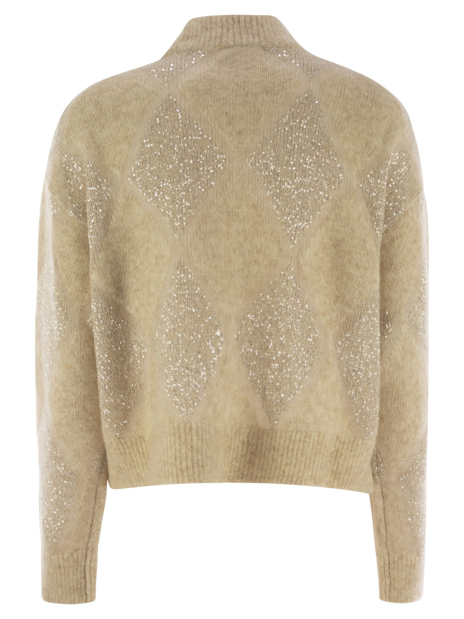 Brunello Cucinelli Women Dazzling Argyle Sweater In Wool And Mohair - 2