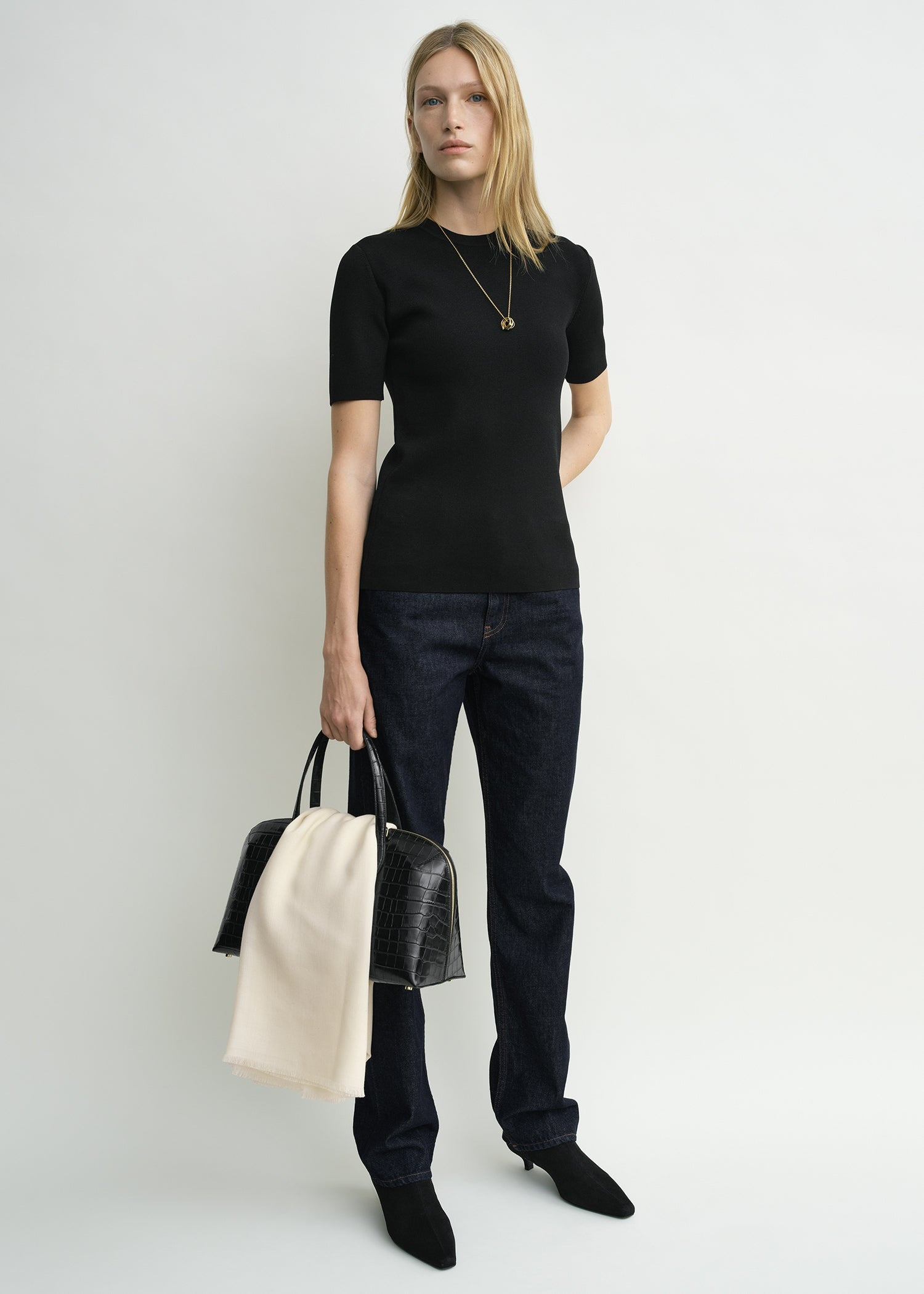 Compact knit tee black - 2