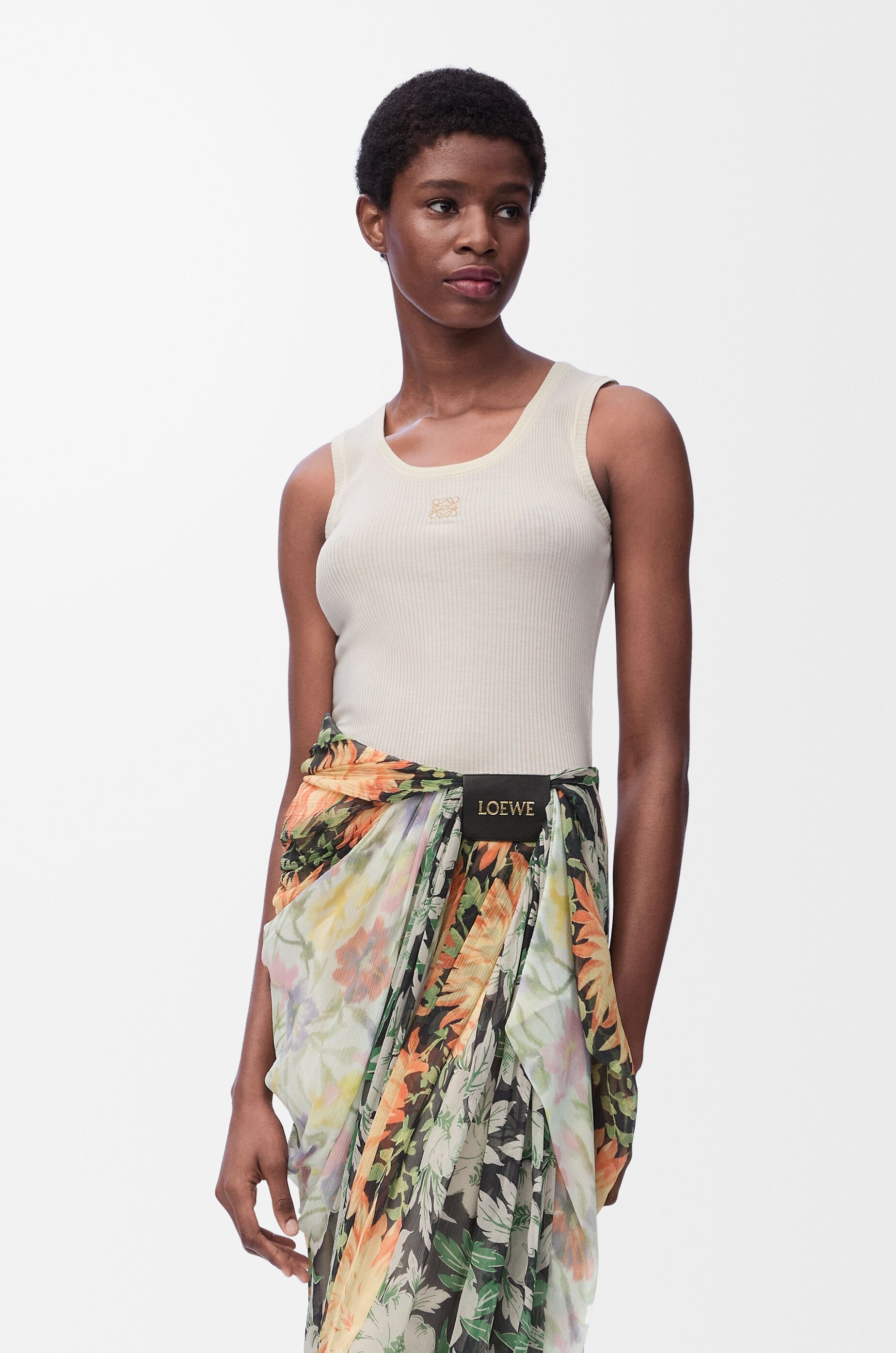 LOEWE｜SLEEVELESS (Anagram tank top in silk (S540Y23X46 Anagram tank top in silk Pink - LOEWE
