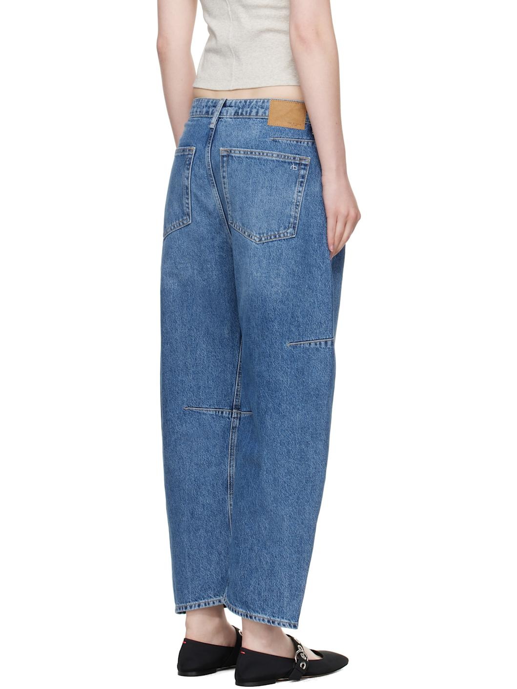 Blue Charlie Ankle-Length Barrel Jeans - 3