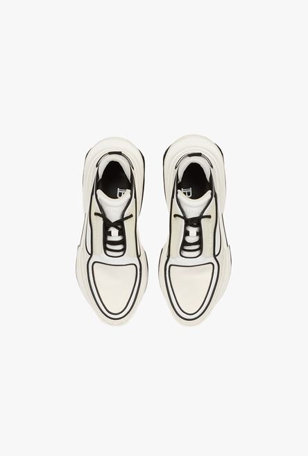 White and black leather B-Bold low-top sneakers - 4