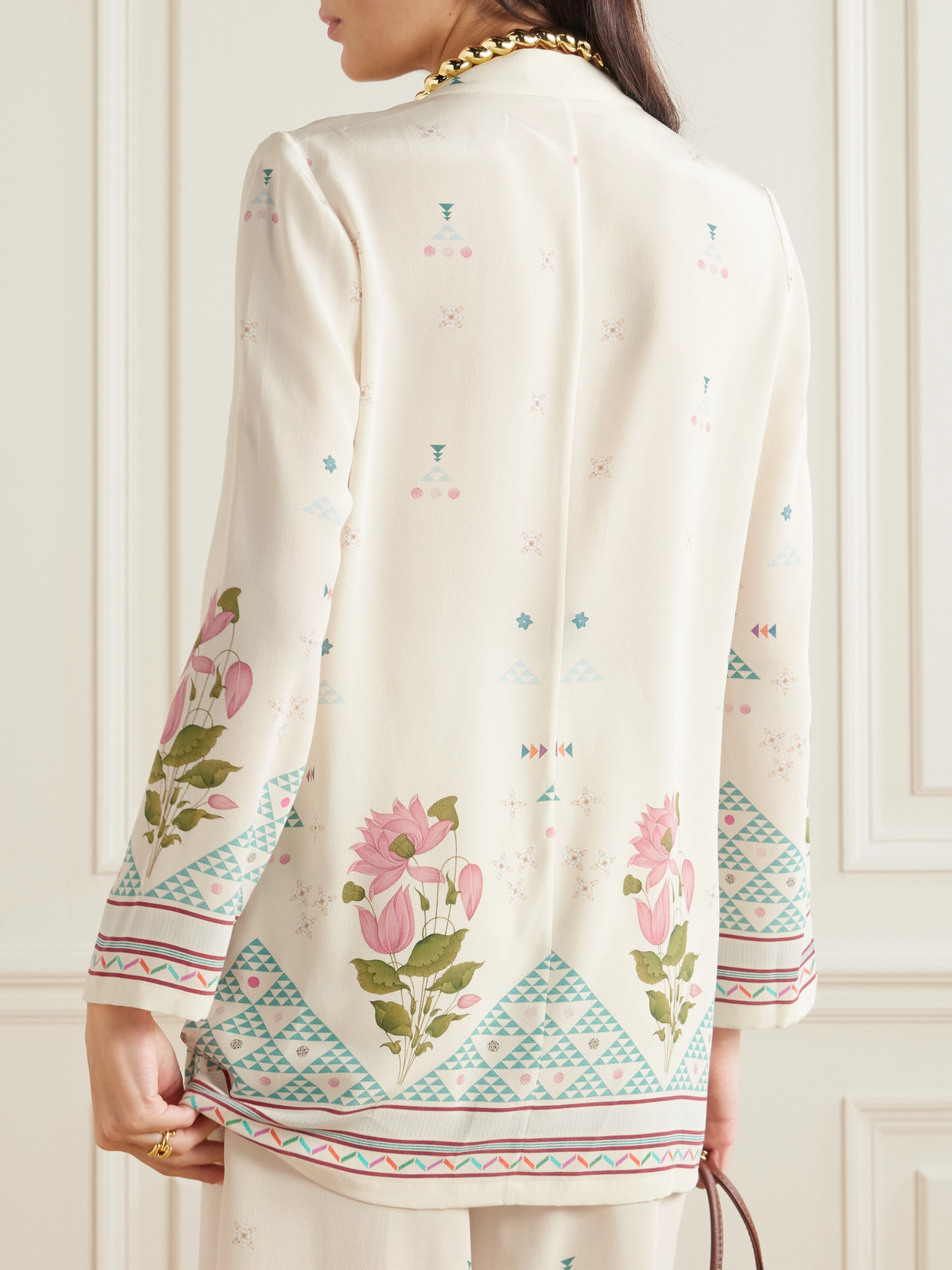 Jamila Embellished Printed Silk-crepe Kaftan - 3