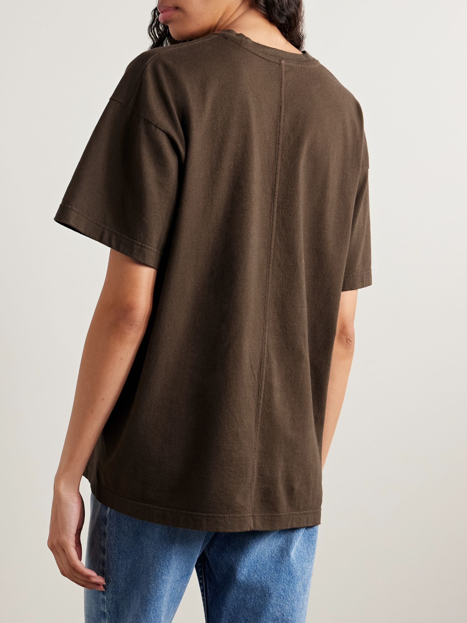 Lavinia cotton-jersey T-shirt Brown - 3