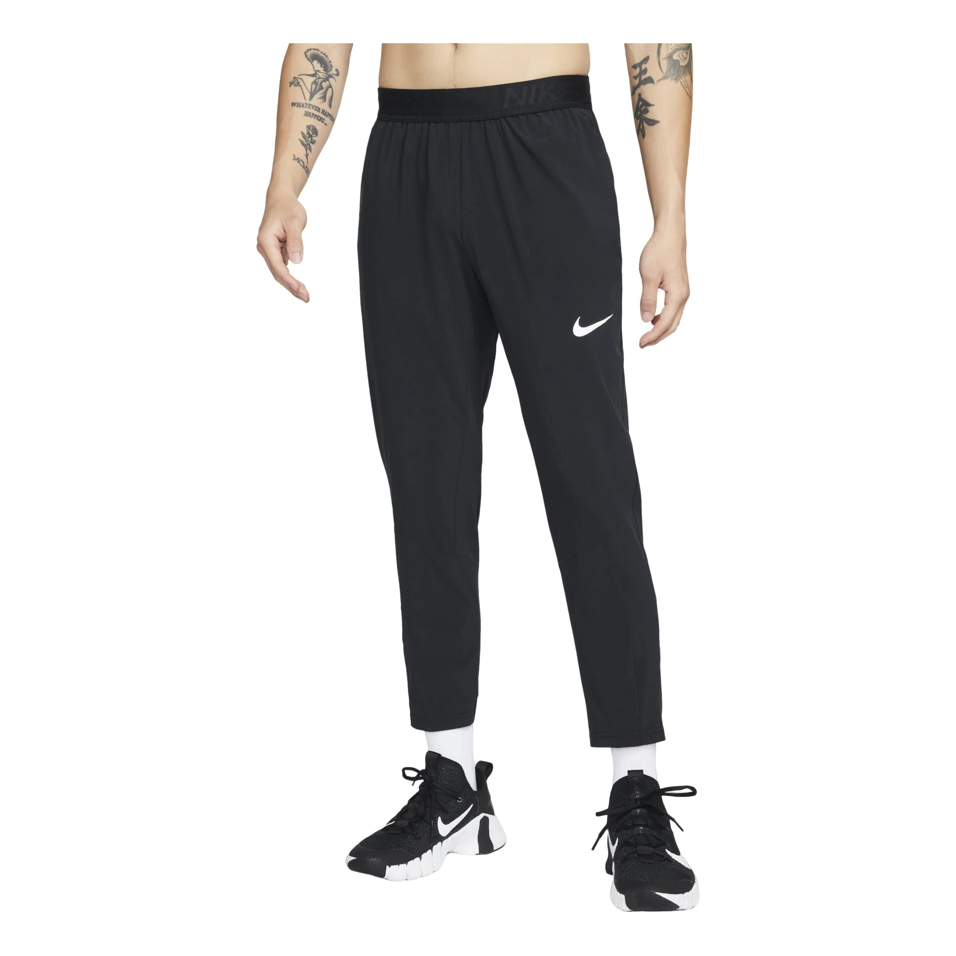 Men's Nike Logo Printing Solid Color Elastic Waistband Sports Pants/Trousers/Joggers Autumn Black DM - 1