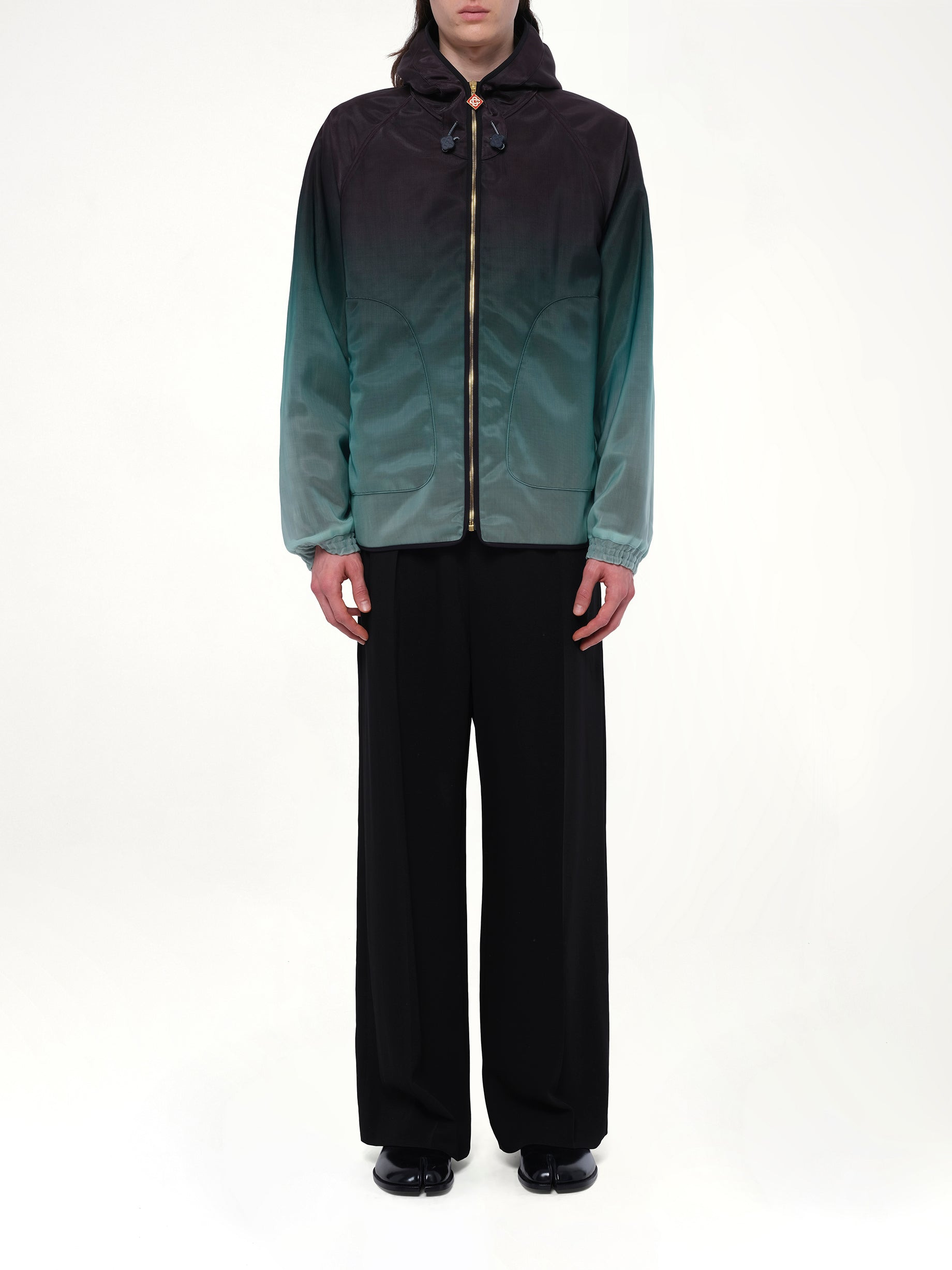 Nylon Gradient Windbreaker in Green - 7