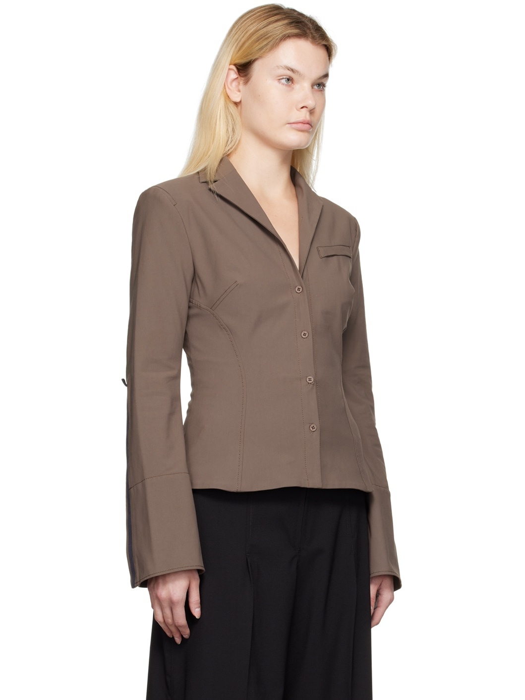 Brown Le Papier 'La Veste Crema' Blazer - 2