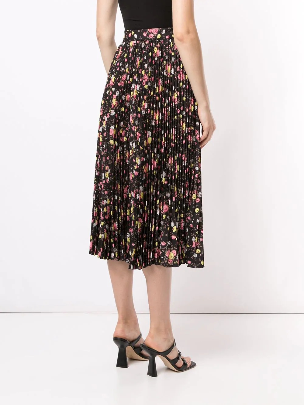 floral print pleated midi skirt - 4