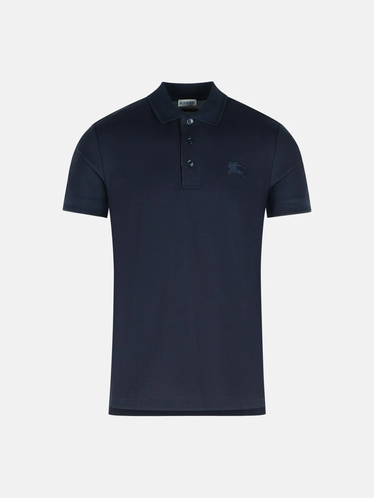 'EDDIE' POLO SHIRT IN BLUE COTTON - 1