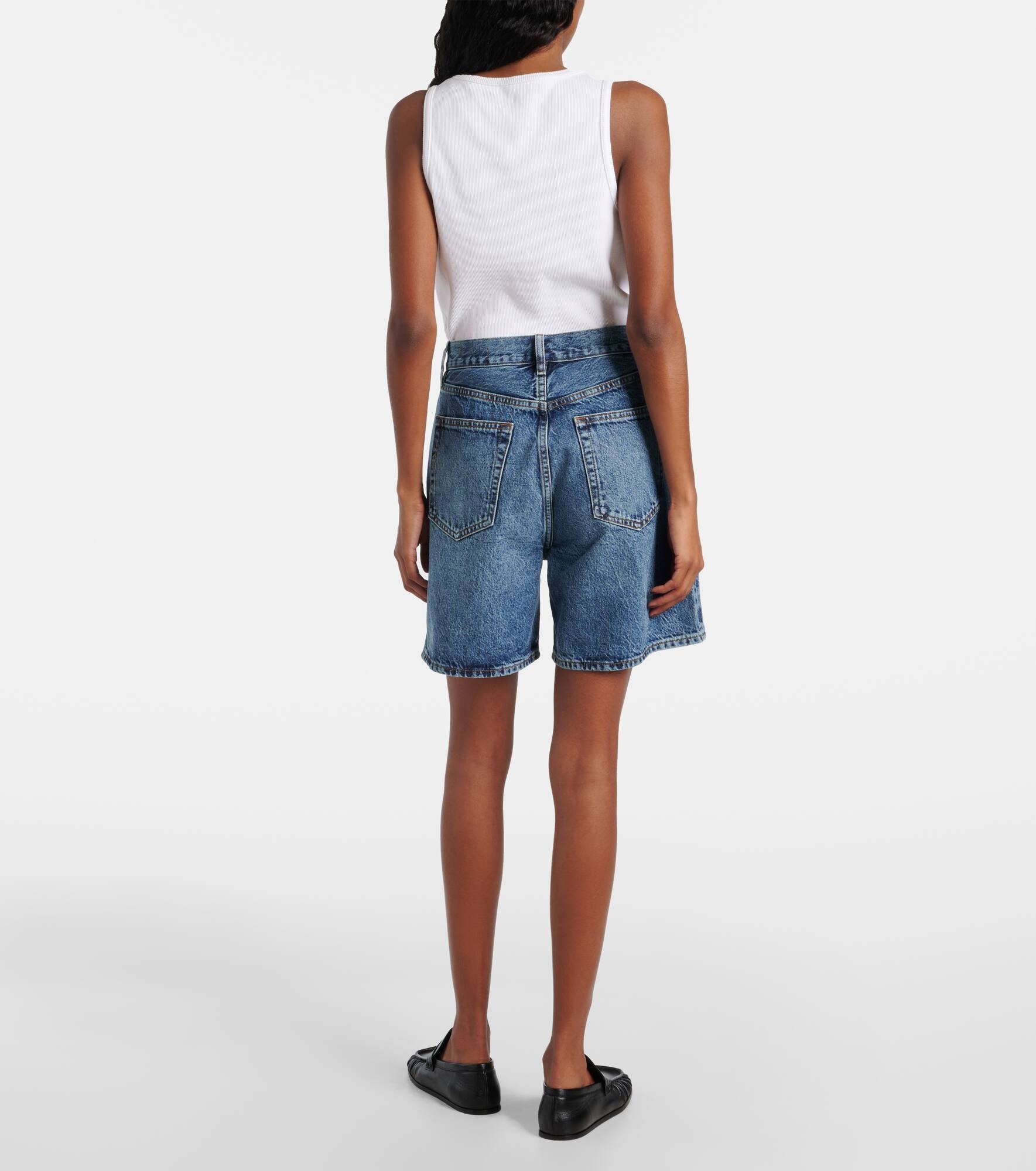 High-rise denim shorts - 3