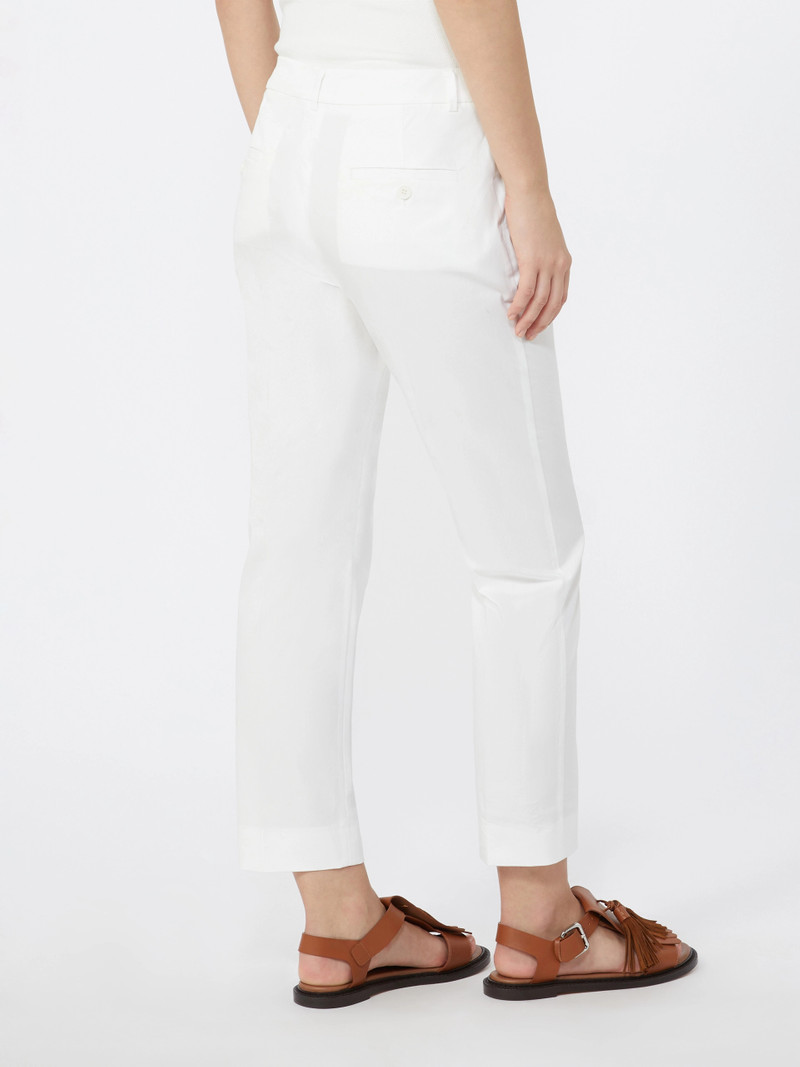 CECCO Slim-fit stretch cotton trousers - WHITE 4