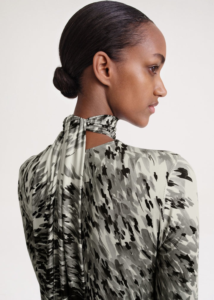 Fur-print jersey dress grey - 5