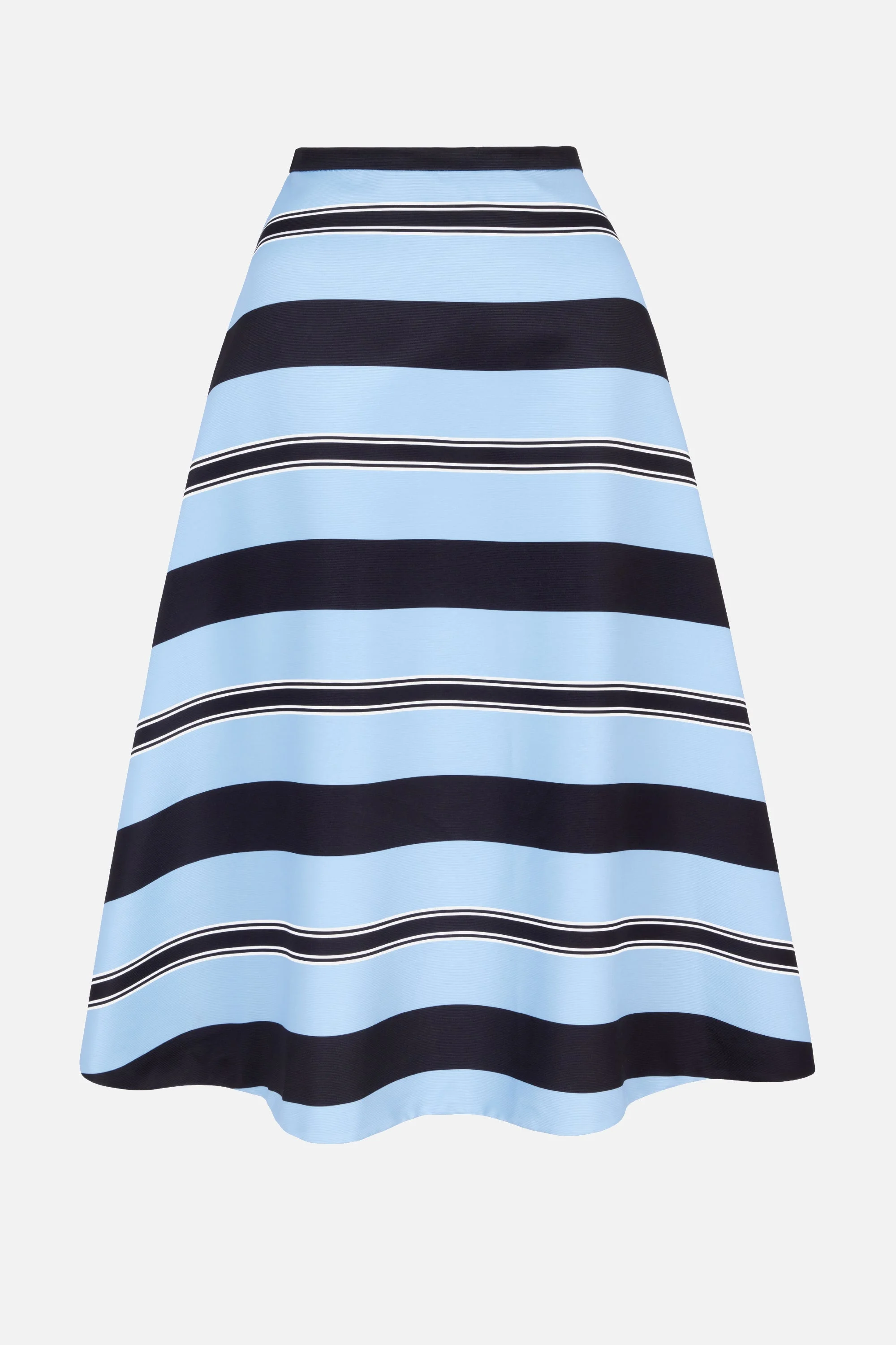 Hallie Skirt in Blue & Black Stripe Taffeta Faille - 1
