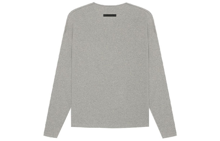 Fear of God Essentials SS21 Thermal Henley Long Sleeve Dark Heather Oatmeal FOG-SS21-620 - 3