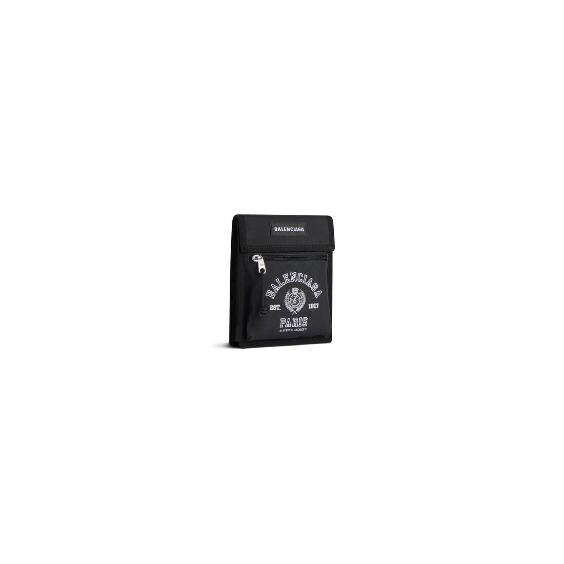 Explorer Small Pouch With Strap in Black/white - 2