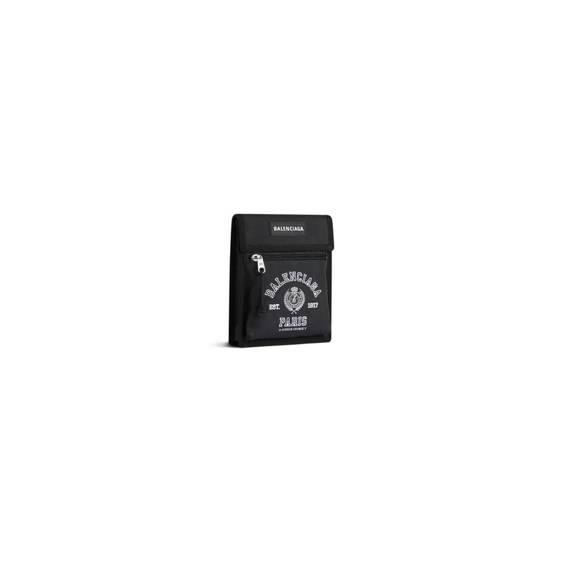 BALENCIAGA Explorer Small Pouch With Strap in Black/white outlook