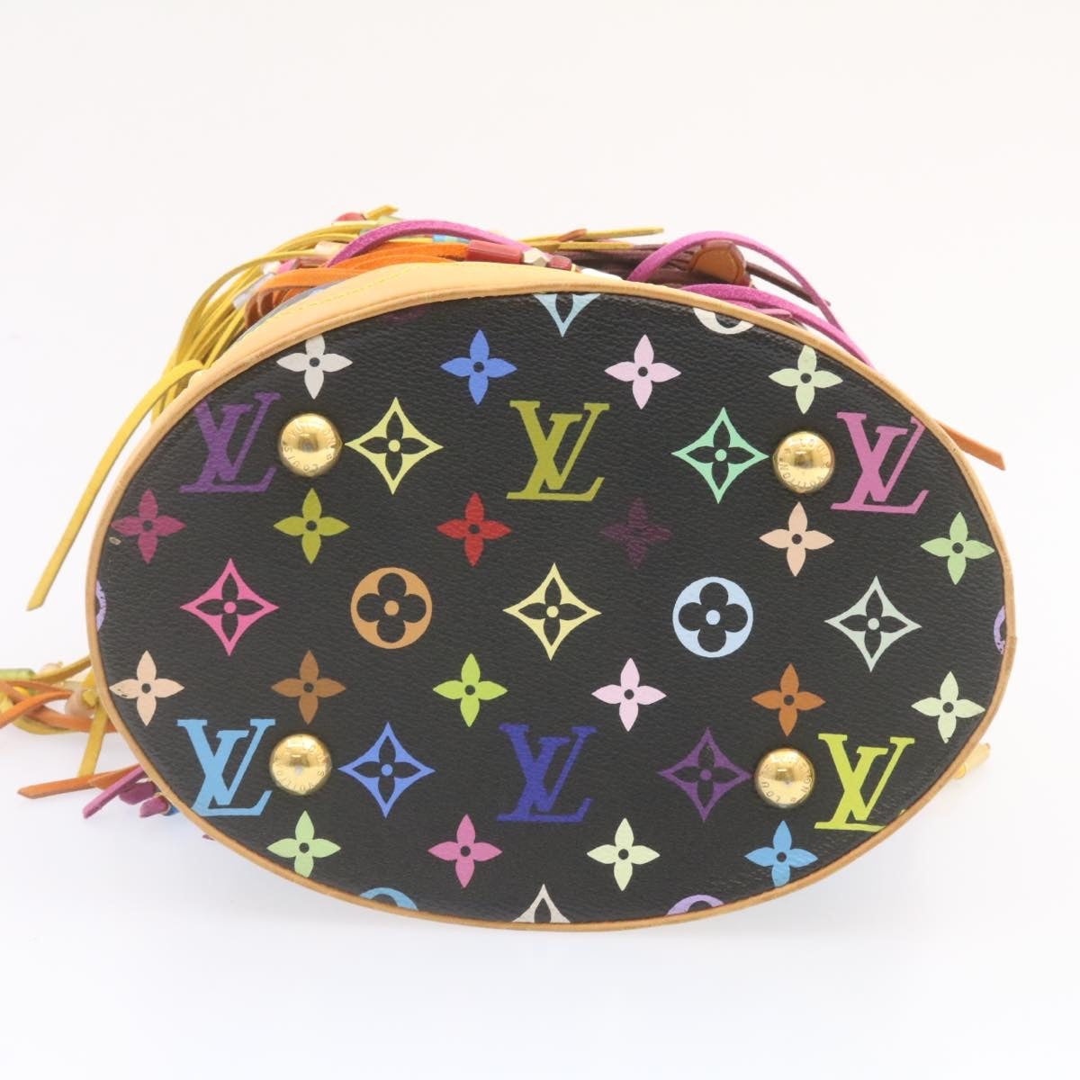 LOUIS VUITTON Monogram Multicolor Bucket Frange Totebag Black M40110 - 6