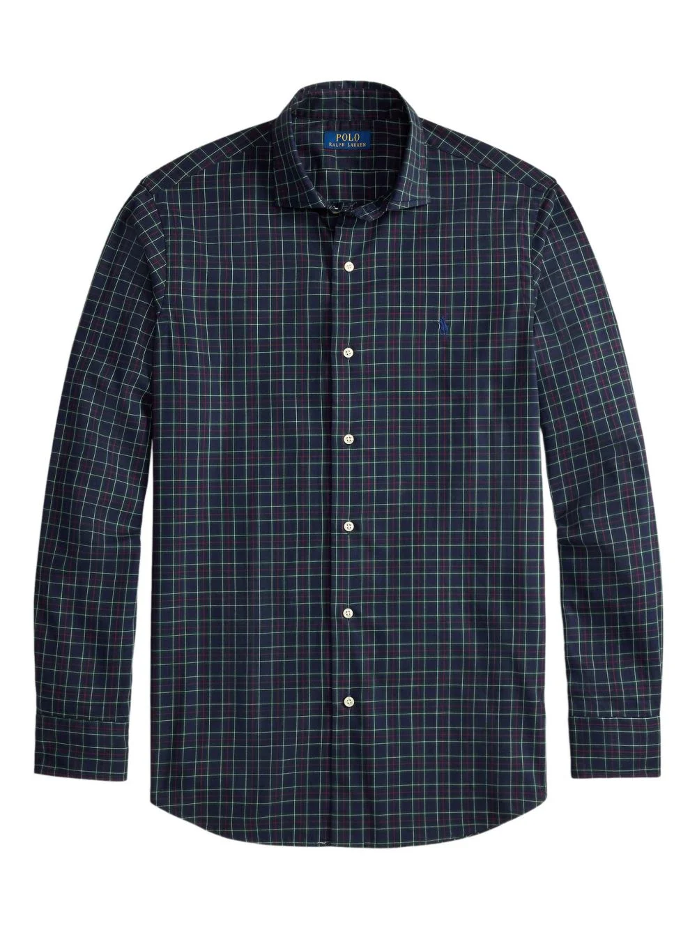 twill checked long-sleeve shirt - 1