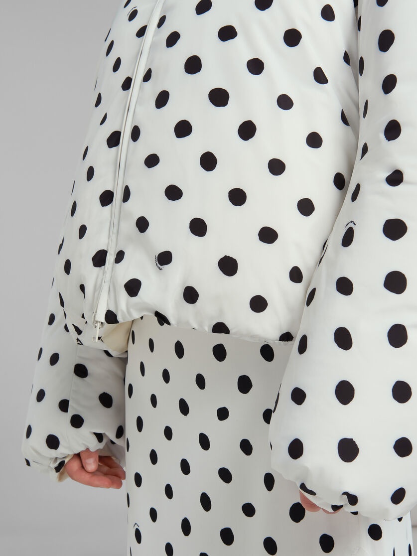 WHITE OVERSIZED DOWN JACKET WITH POLKA DOTS - 5