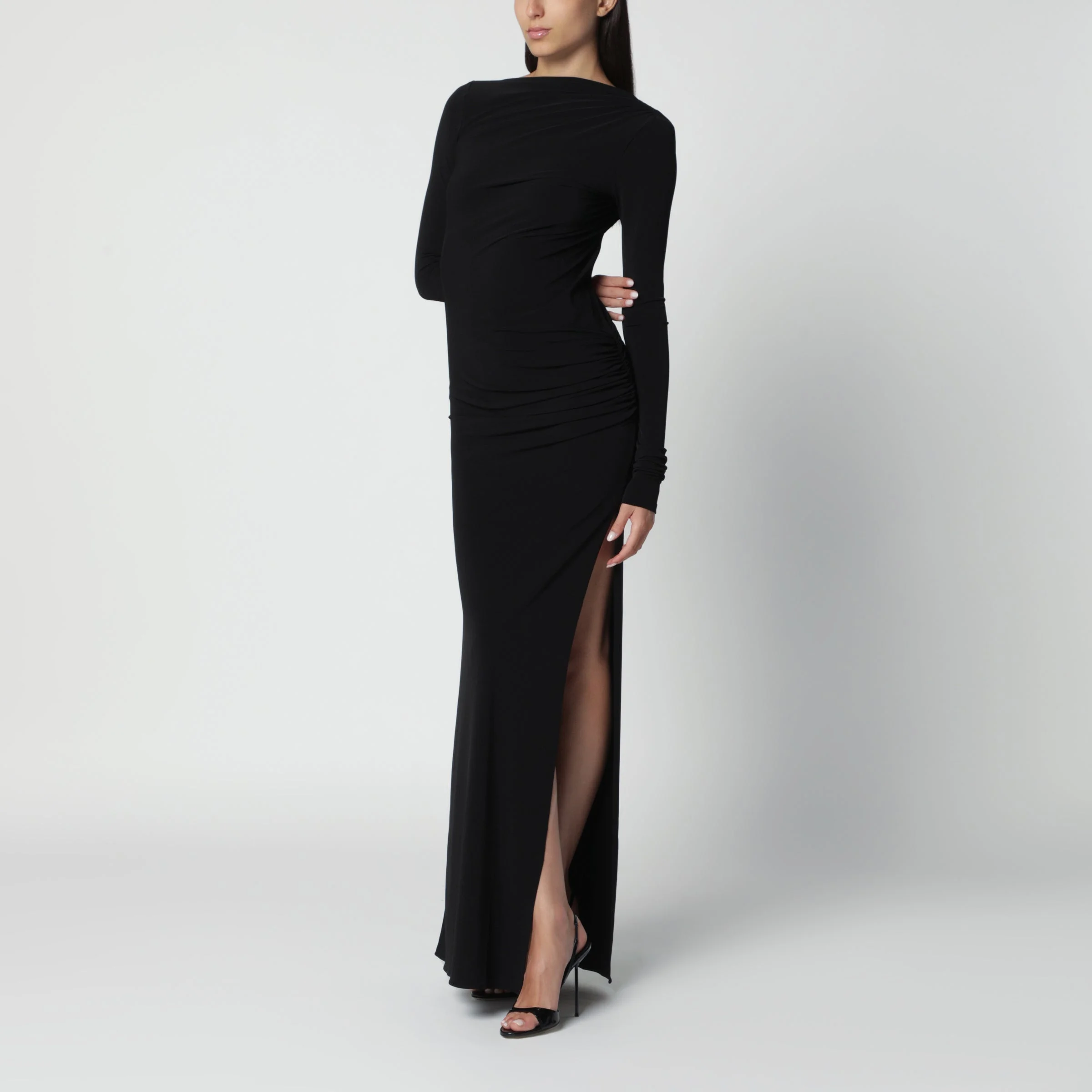 Open-back stretch jersey maxi dress - 1